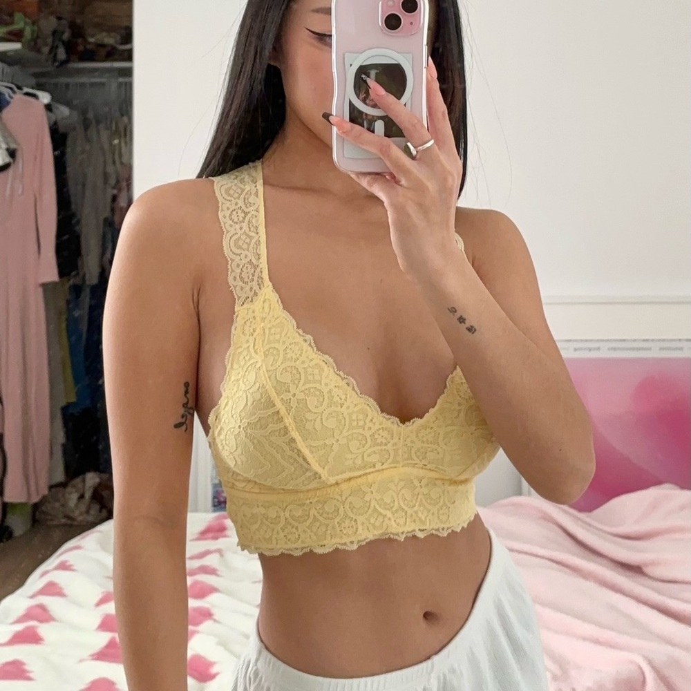 Yellow lace bralette